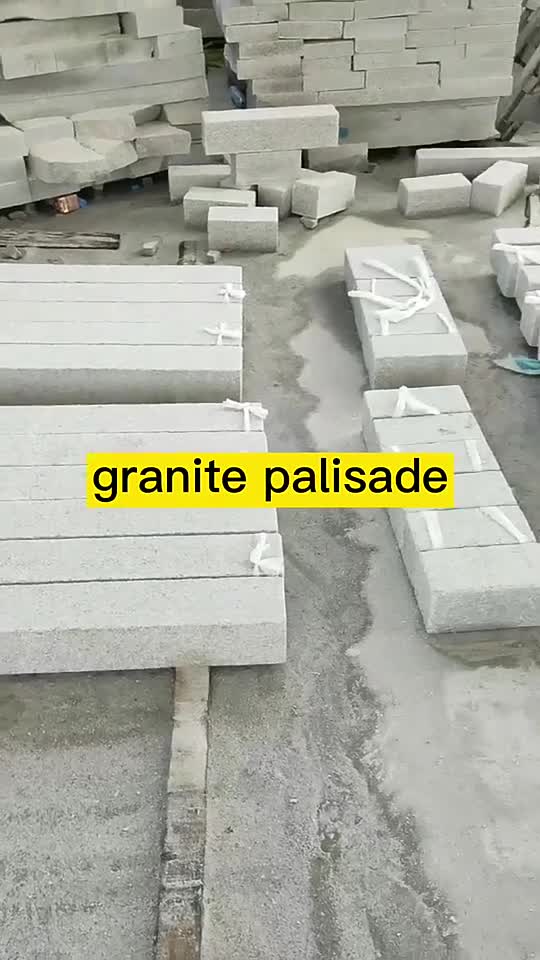 New Design Natural Light Grey Flamed Granite Stone Palisade