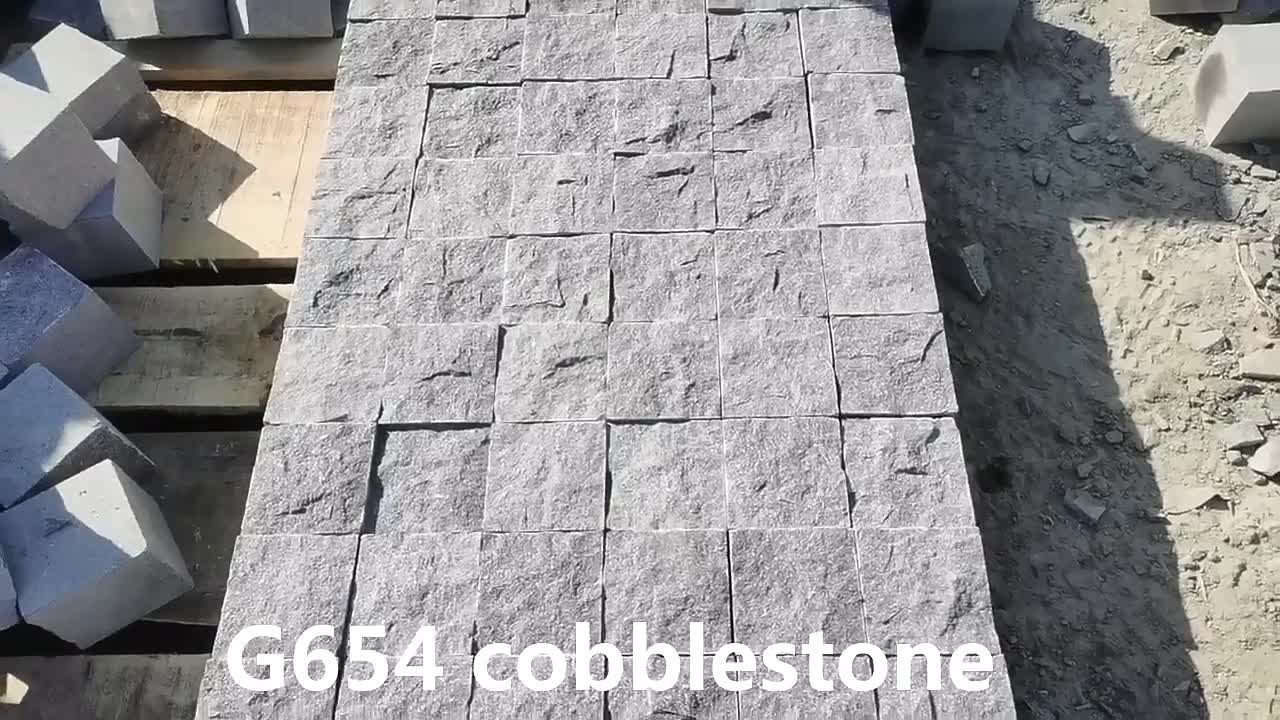 Wholesale Dark Grey G654 Granite Split Surface Cobblestone