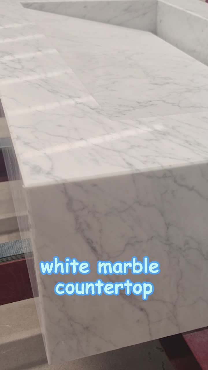 Natural Carrara White Marble Bathroom Custom Sink