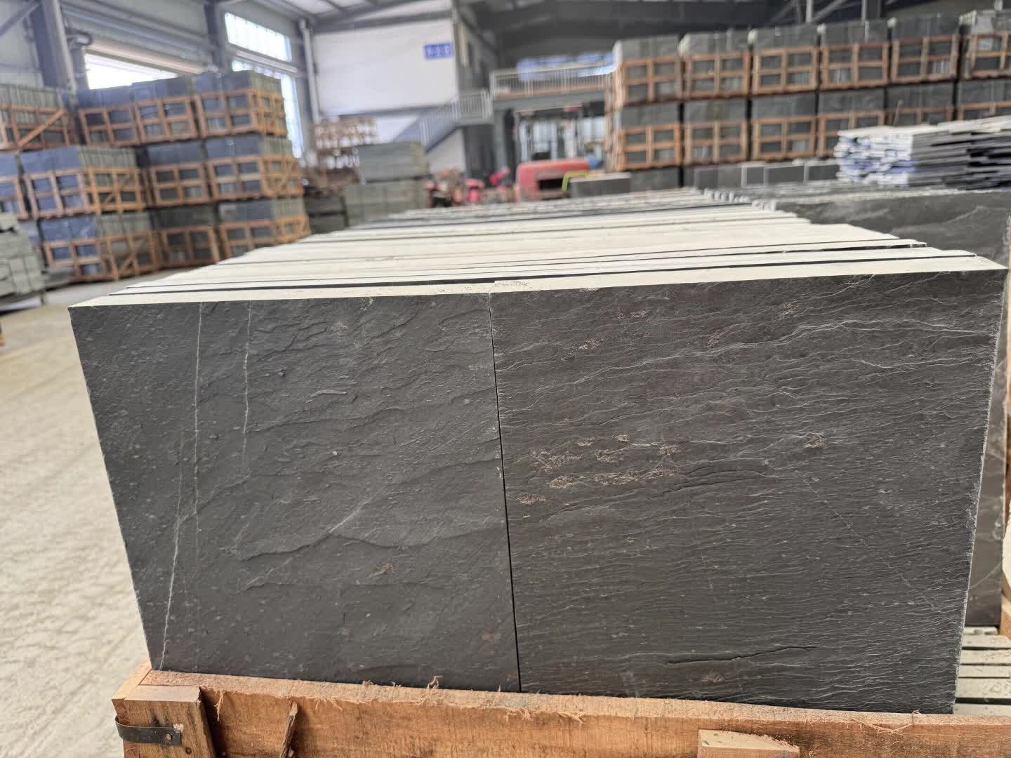 Black Slate Cut-To-Sized Tiles For  Flooring
