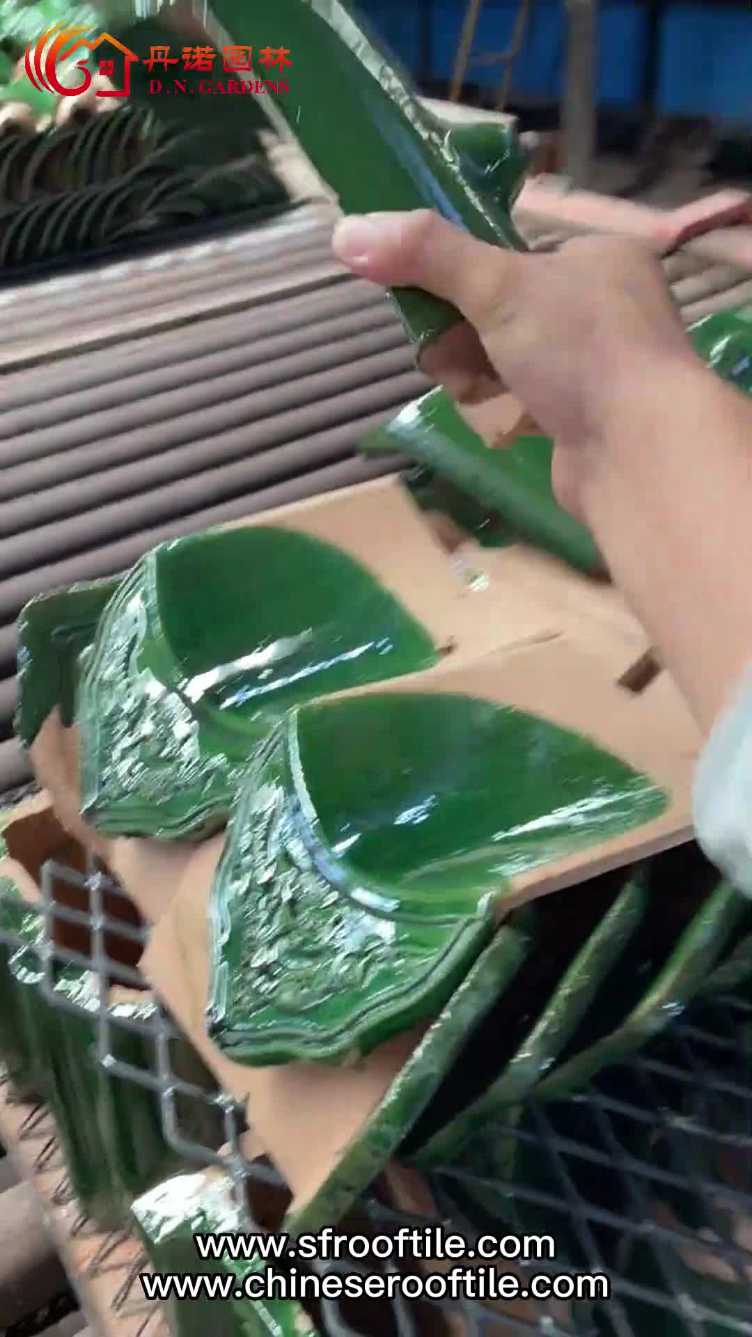 Green Antique Chinese Bamboo Style Garden Roofing