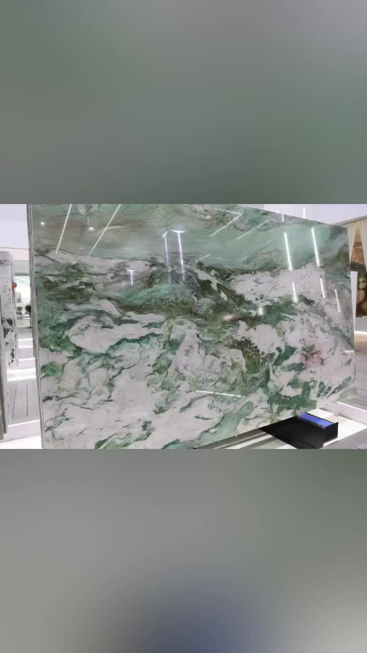Emerald Green Quartzite Slabs And Wall Panels For Hotel Lobby