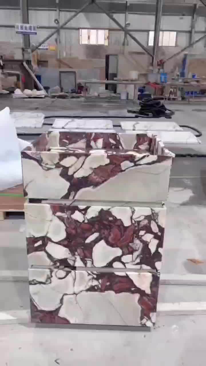 Natural Calacatta Viola Marble Rounded Tables