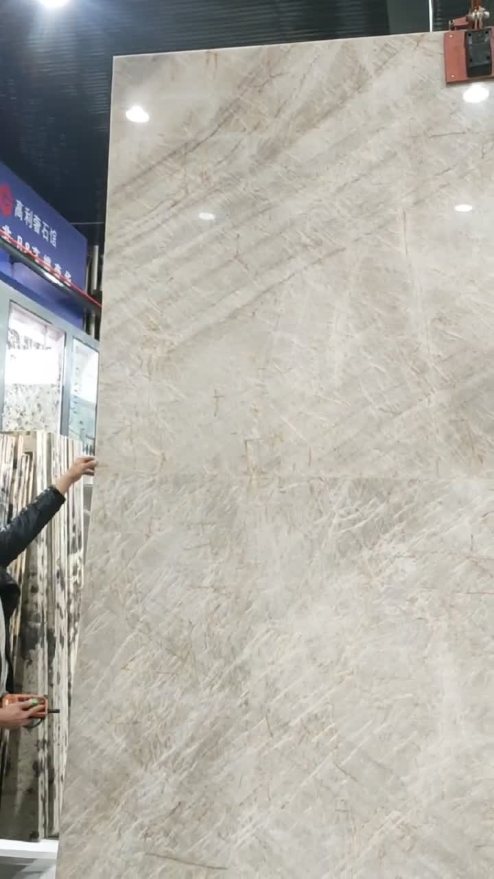 Open Book Match Delicatus Mint Taj Mahal Quartzite Slabs