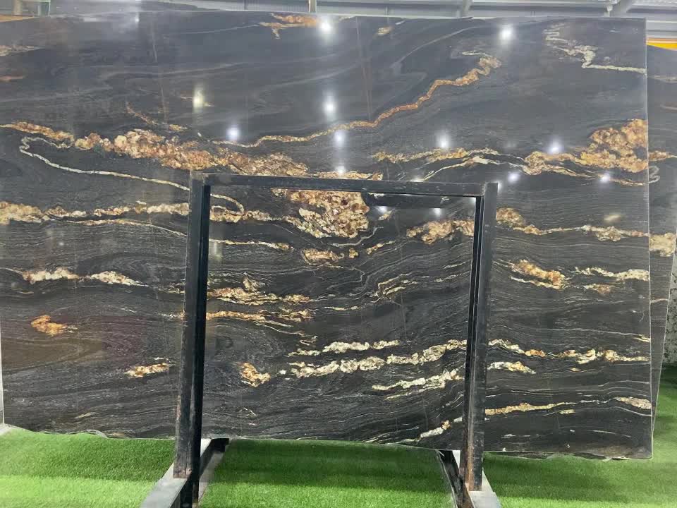 Black Belvedere Granite Slabs 20MM Polished Surface