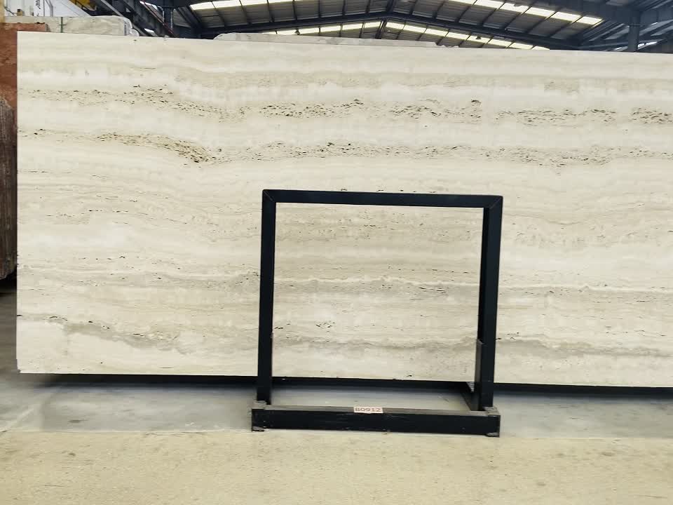 Extra White Travertine Matte Surface Slabs
