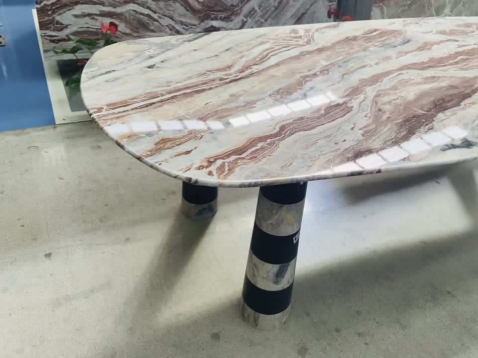 Monica Red Marble Dining Table Tops