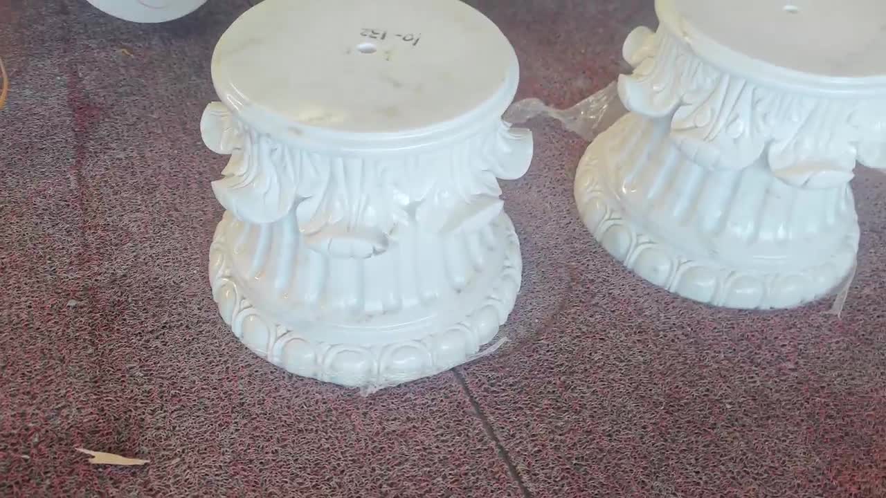 White Marble Column Tops And Bases