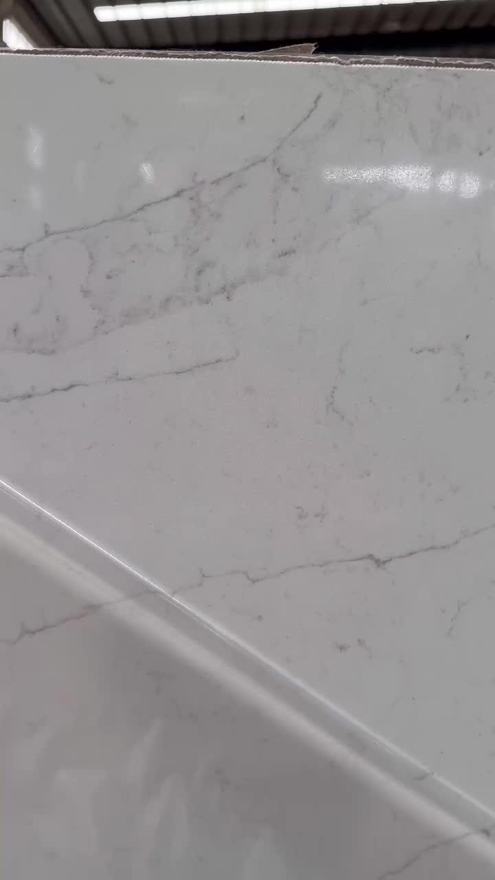 China White Calacatta Engineered Quartz Slabs