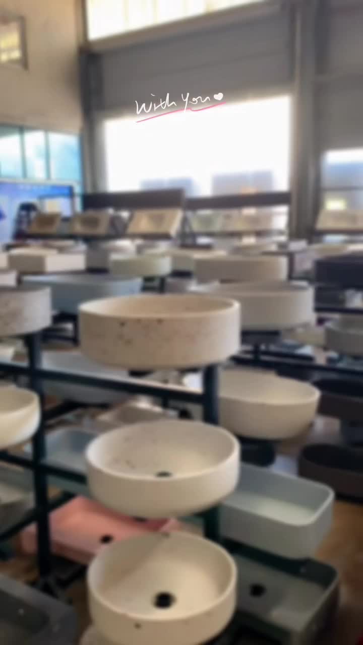 China Colored Terrazzo Shining Project Bathroom Sink