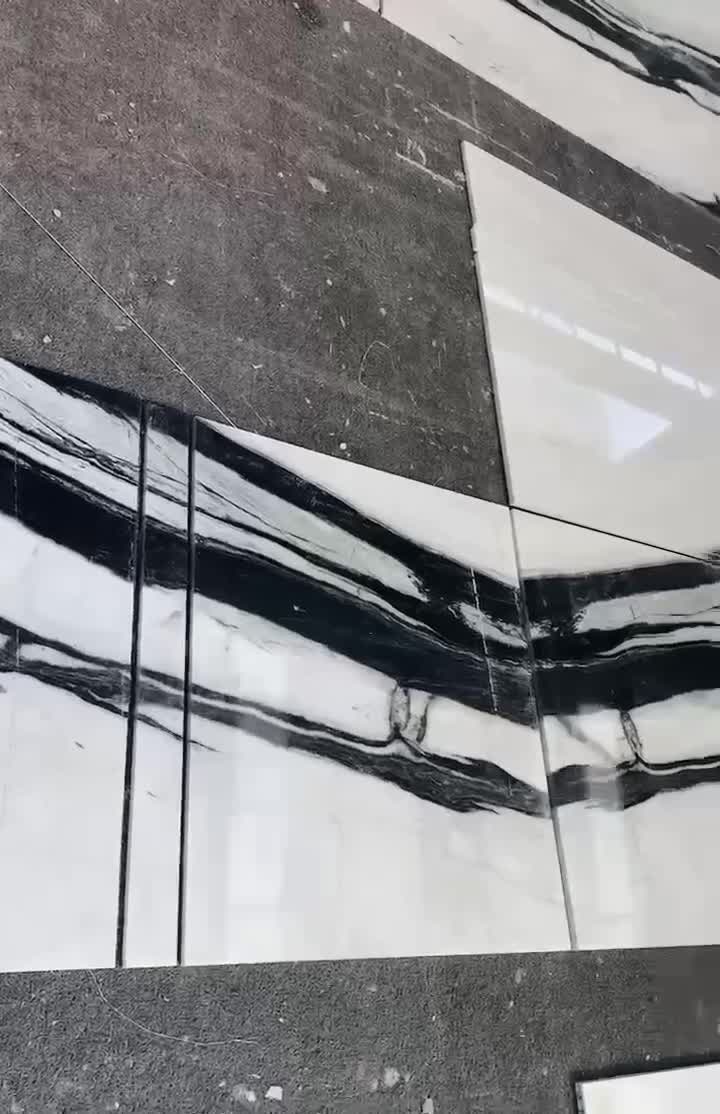 Bookmatch Panda White Marble For Floor Wall Tiles