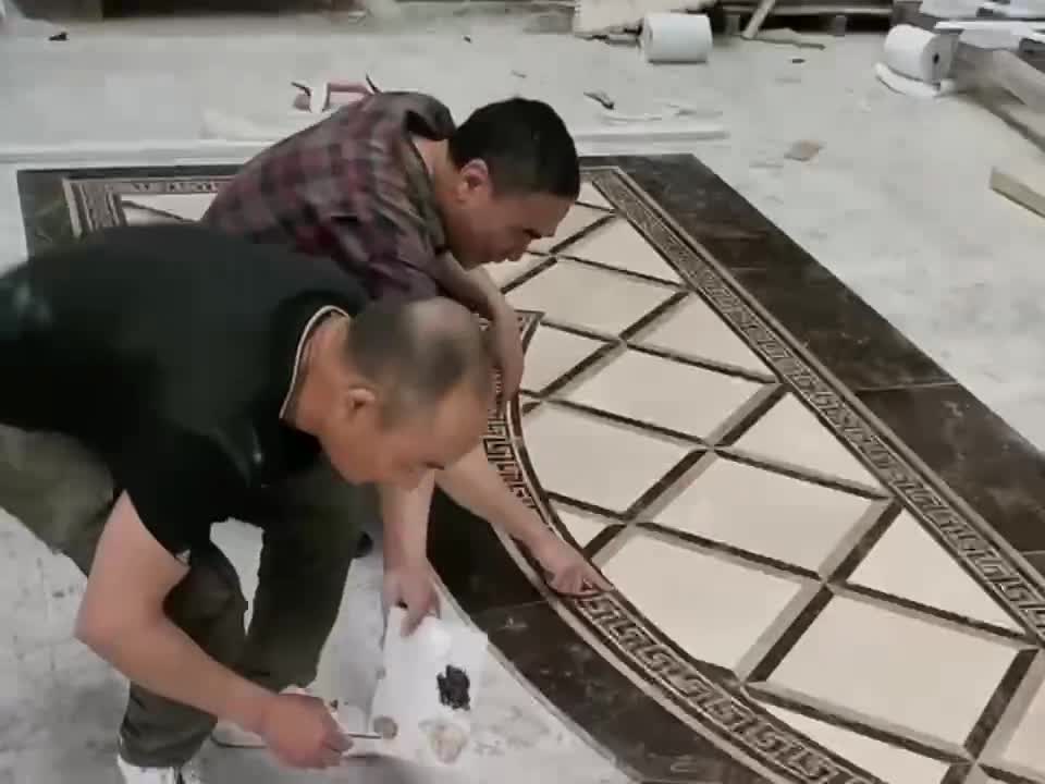Aisle Corridor Water Inlay Medallion Marble Pattern