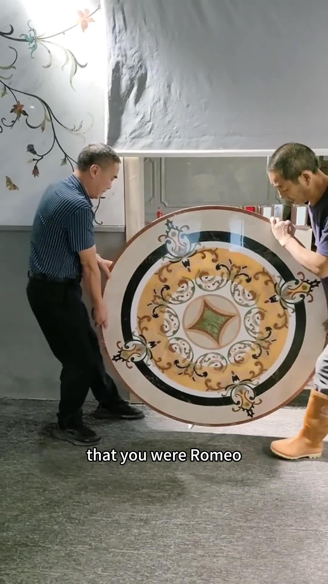 Classic Carpet Design Waterjet Medallions Inlay Pattern