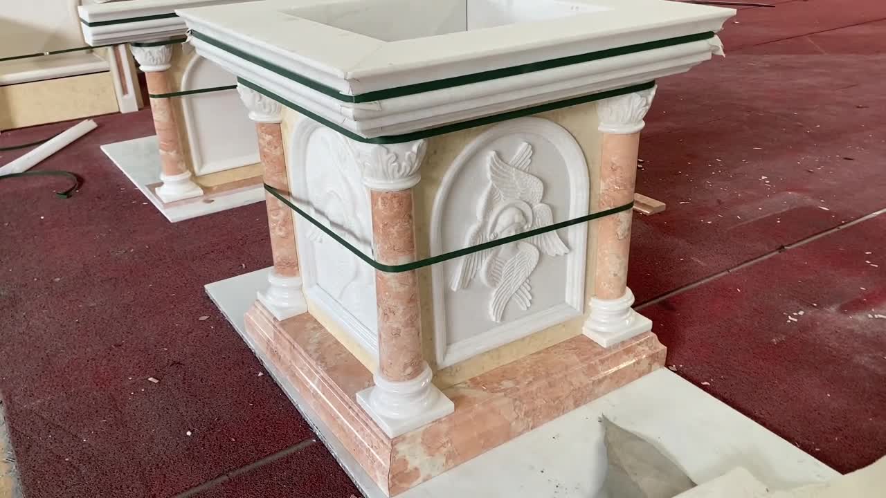 Exquisite Carvings Sculptured Fireplace For Mosque Church