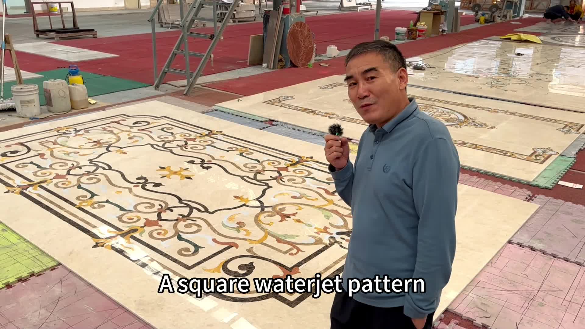 Flooring Design Water Jet Marble Carpet Medallion