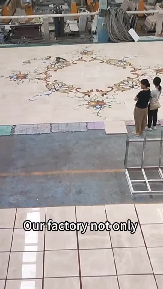 Flower Marble Design Water Jet Carpet Medallions Tiles