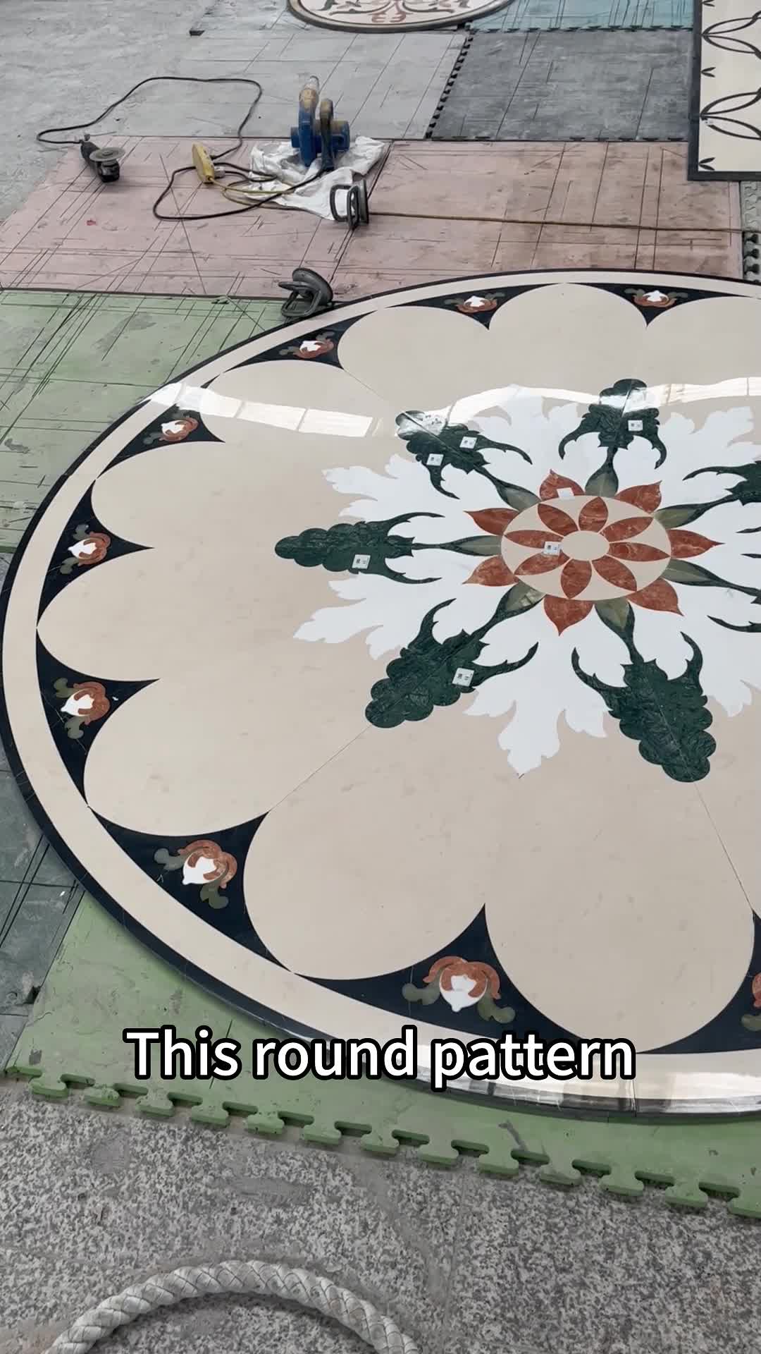 Flower Small Pattern Waterjet Medallions Polished Marble
