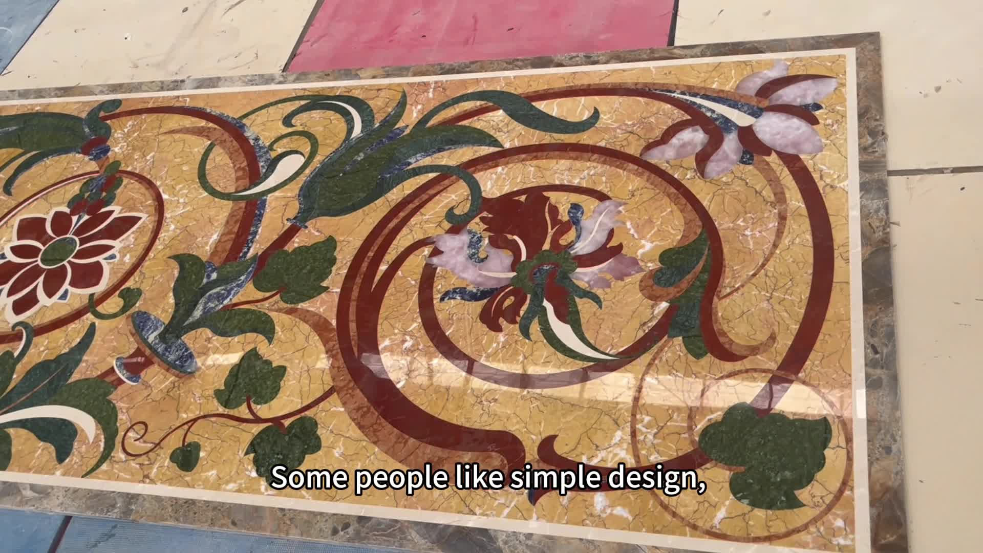 Golden Marble Luxury Pattern Inlayed Waterjet Medallions