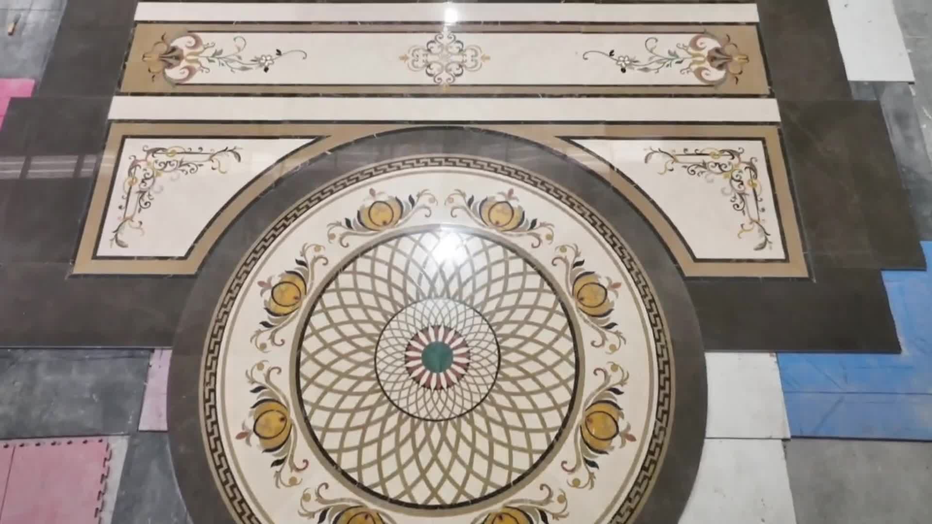 Inlay Flooring Waterjet Carpet Medallion