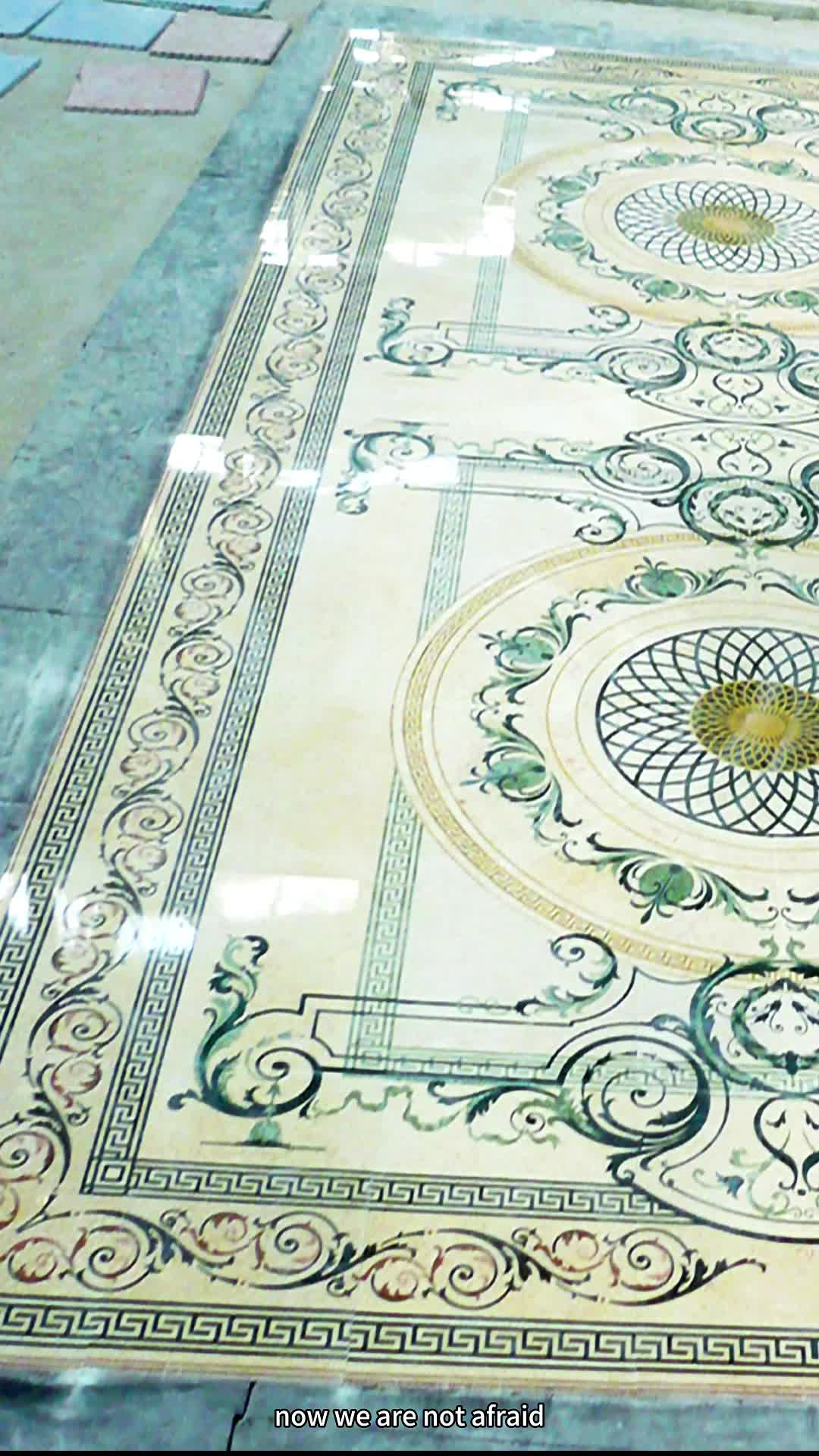 Living Room Inlay Polished Waterjet Pattern Medallions