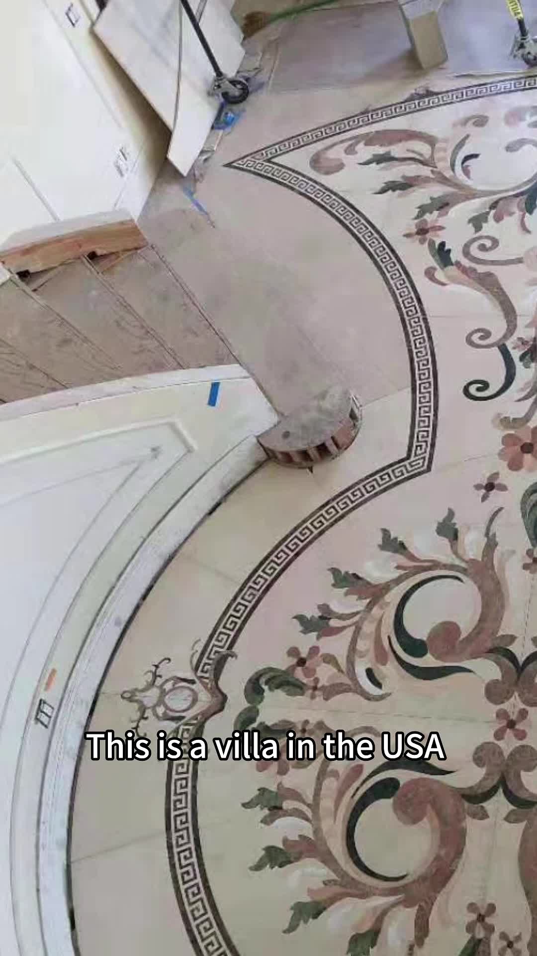 Marble Waterjet Hotel Inlay Medallion Construction Site