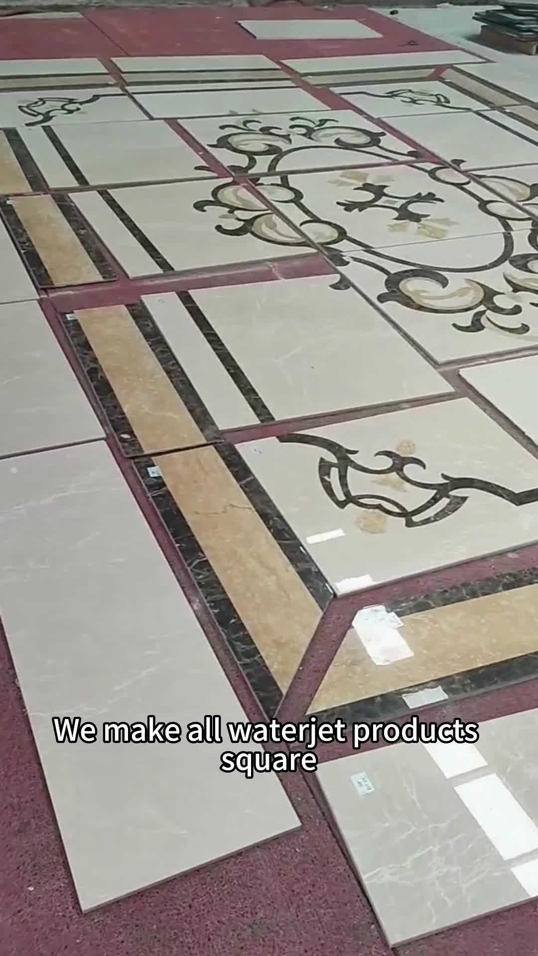 Natural Marble Carpet Medallions Water Jet Pattern