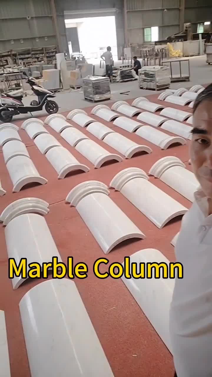 Natural Marble Carved Column Hollow