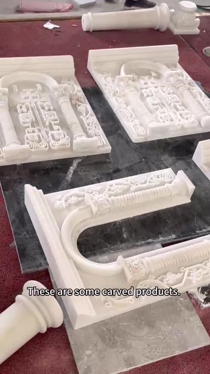 Natural Marble Carved Indoor Fireplace For Religion Church