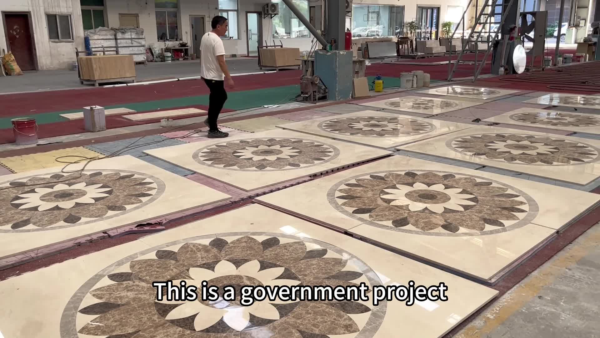 Natural Marble Pattern Water Jet Medallions