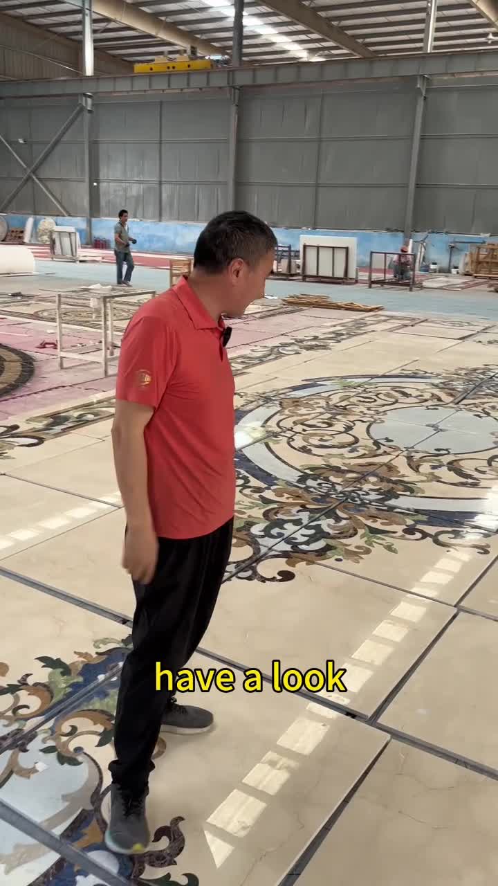 Popular Waterjet Marble Design Flooring  Inlay Medallion