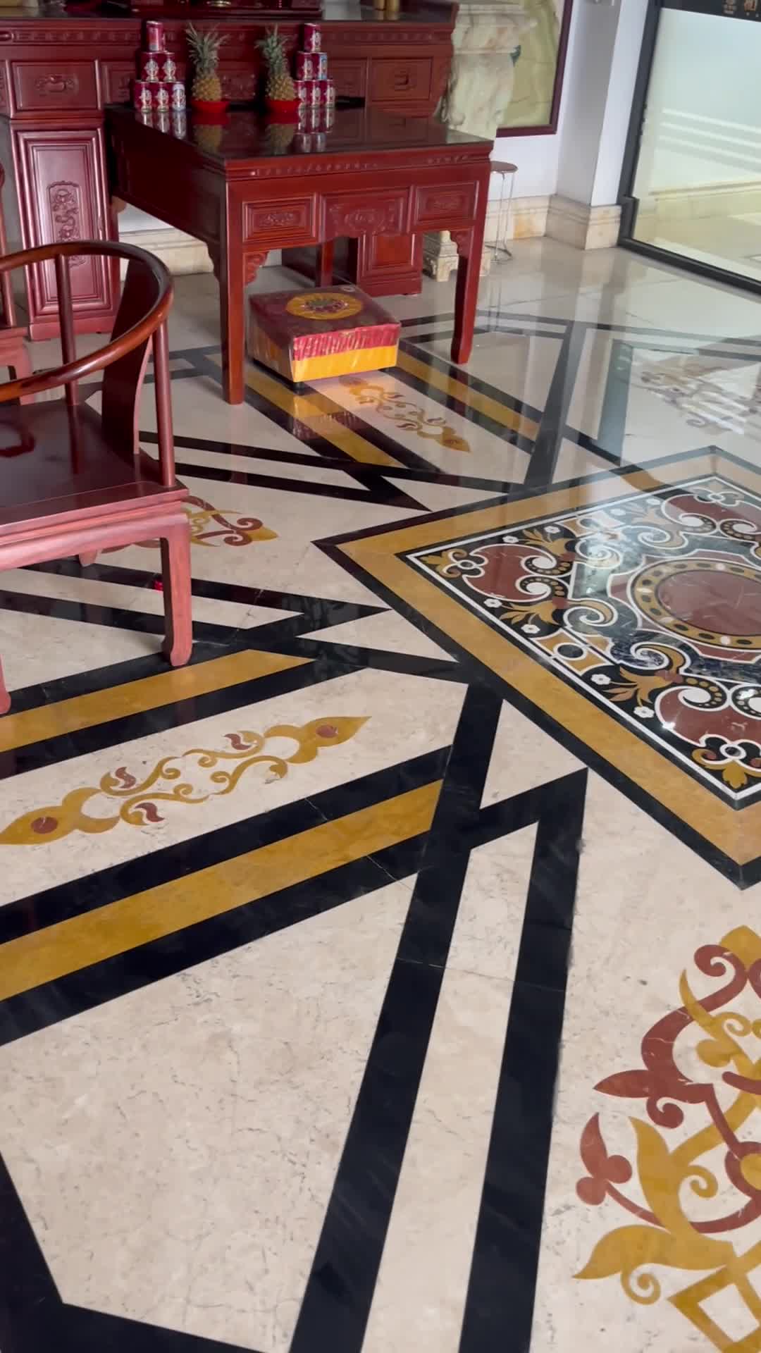 Reception Room Waterjet Medallions Carpet Pattern