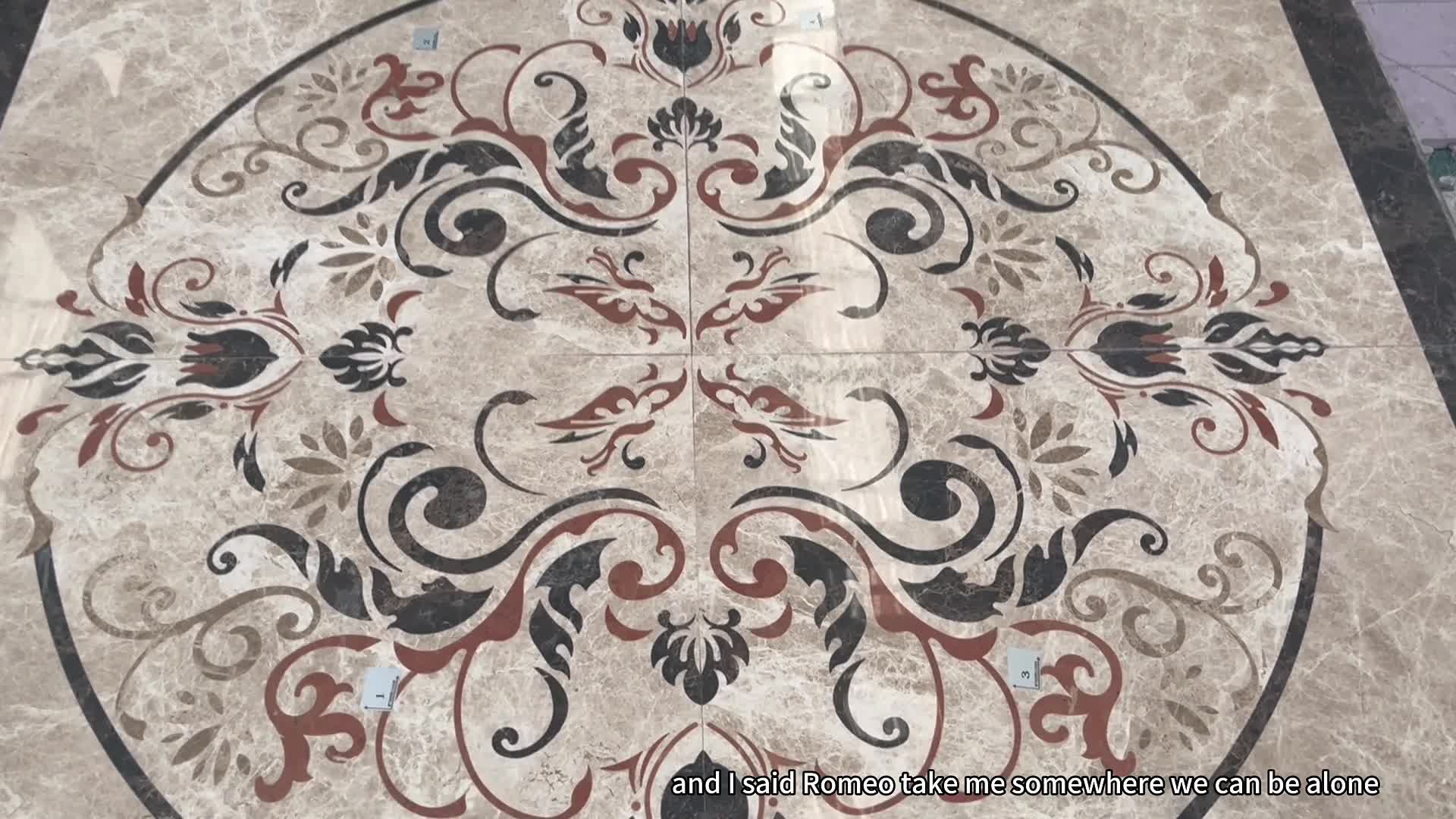 Small Beige Waterjet Medallions Pattern Decoration