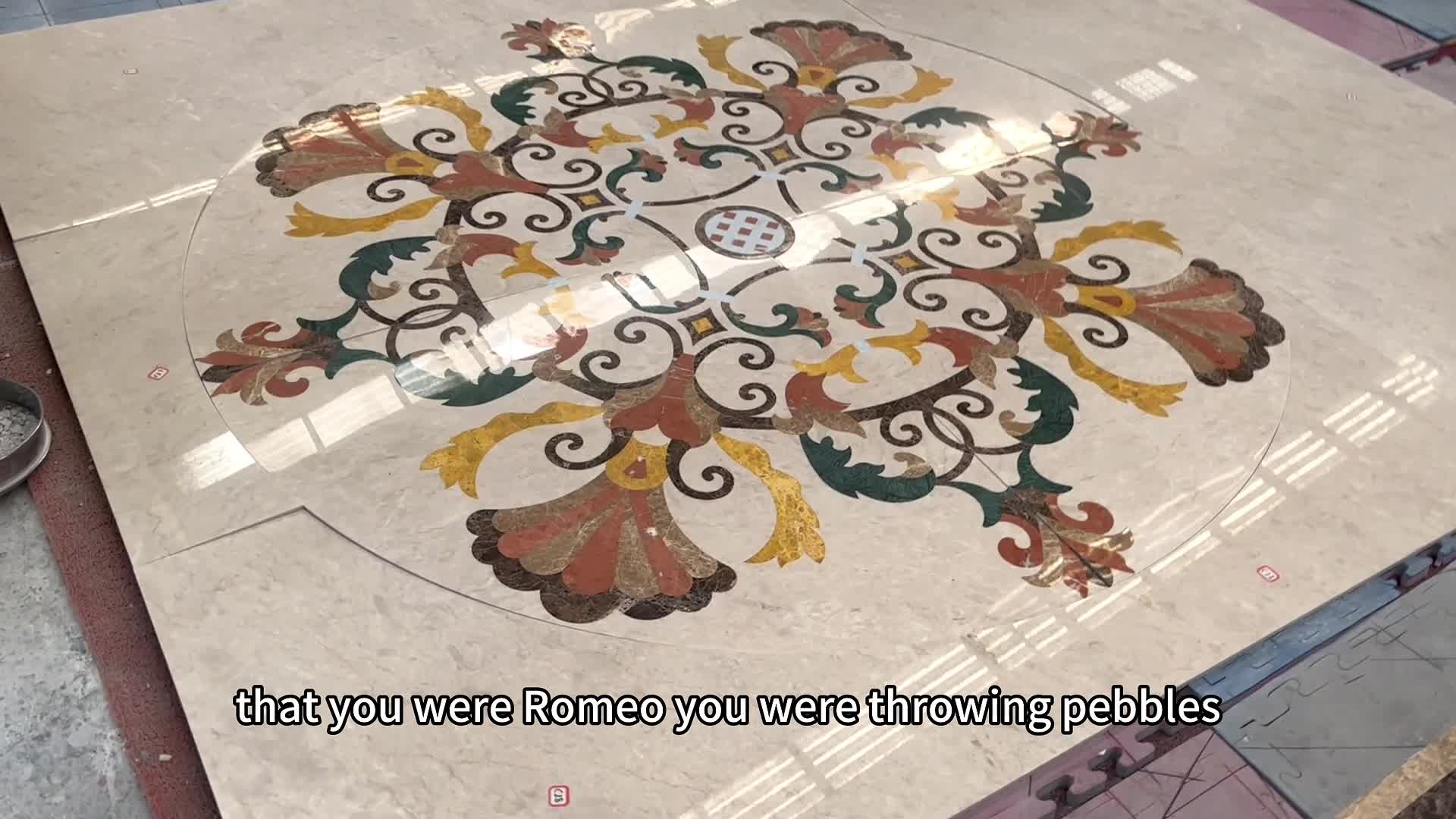 Small Inner Water Jet Flooring  Inlay Medallion Tile