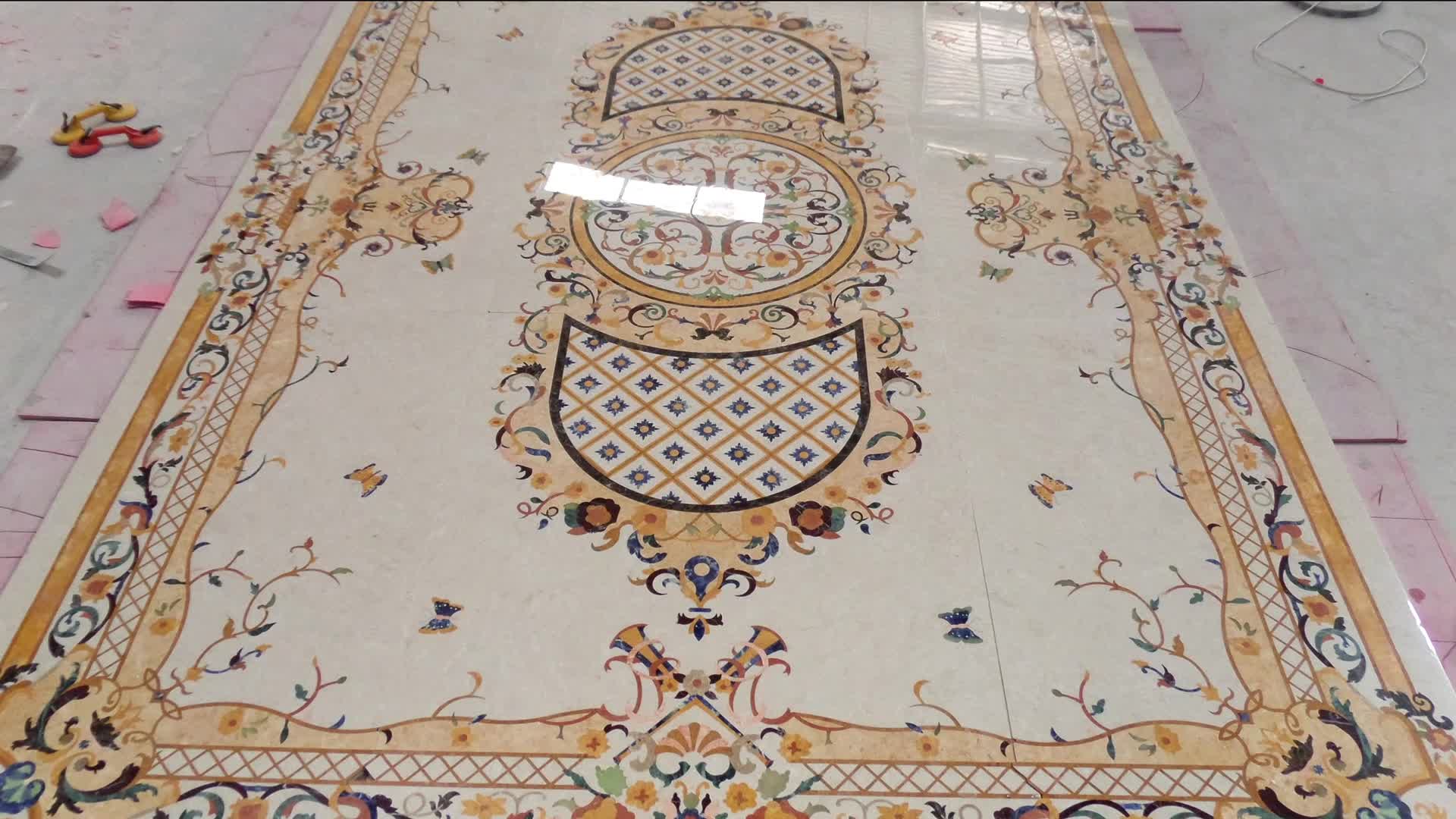 Water Jet Medallion Carpet Pattern For Villa House Decoration