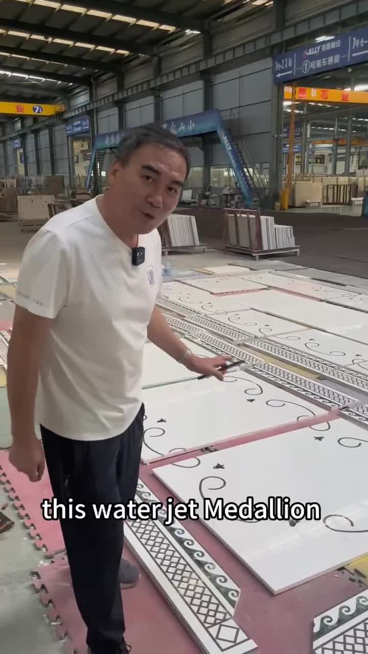 White Marble Inner Waterjet Medallion Pattern For Villa