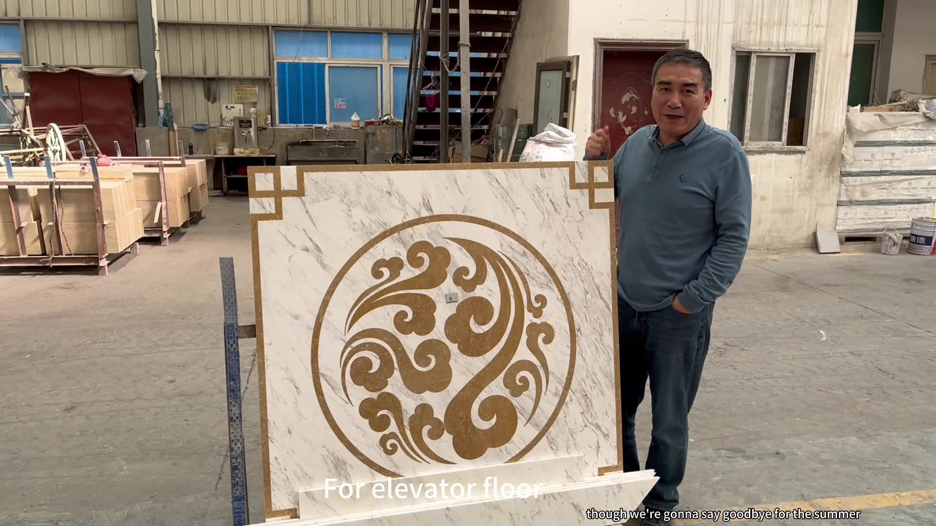 White Marble Small Pattern Waterjet Medallions