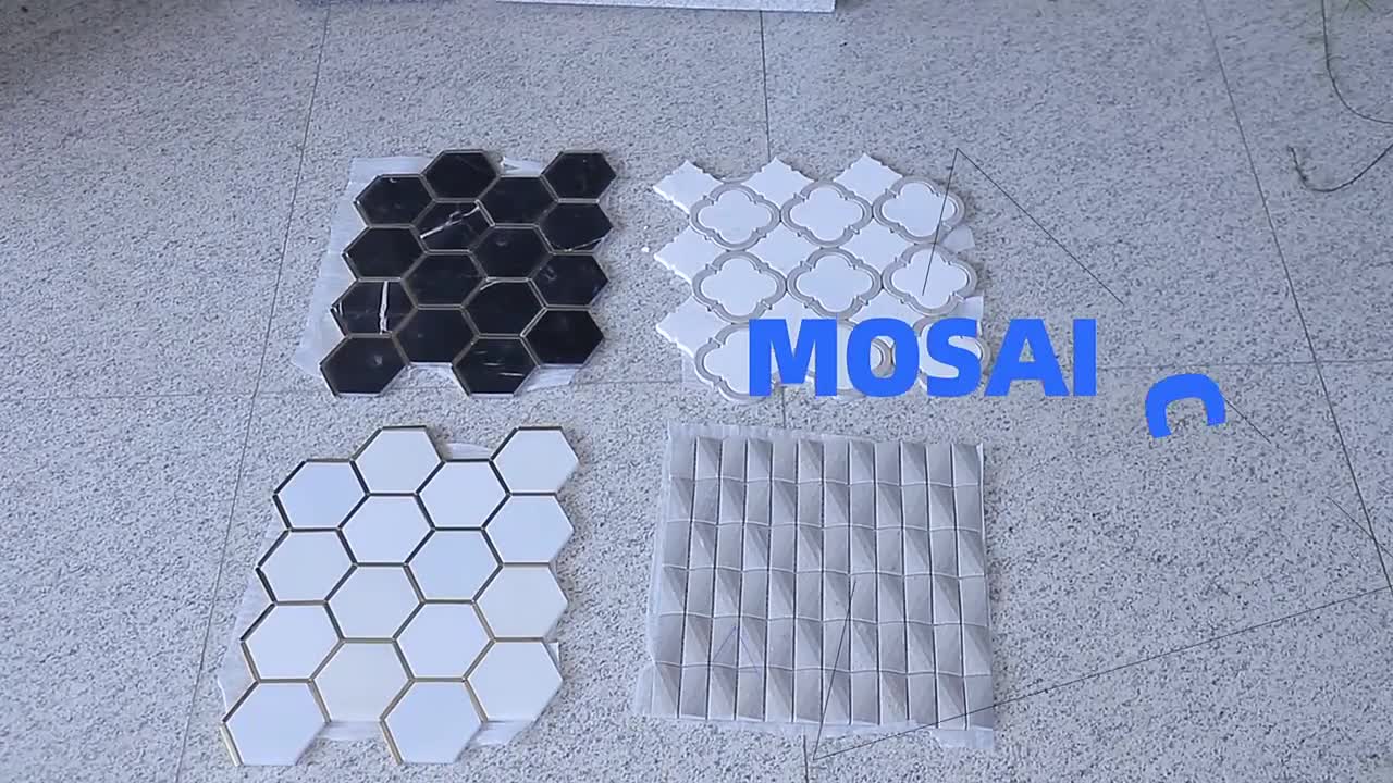 Best Sale Hexagon Marble Water-Jet Mosaic Wall Tiles