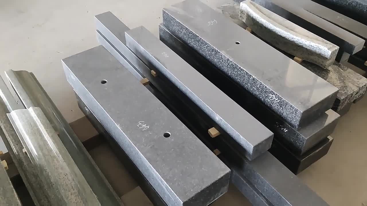 Black Granite Carving Polished Cross Headstones