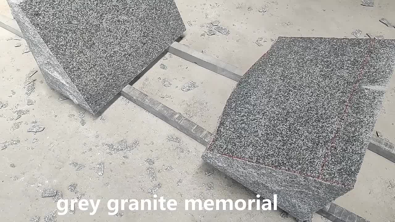 Dark Grey Granite Carving Polished Cemetery Stone Headstone