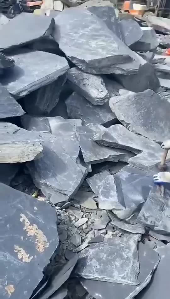 Dark Slate Stone Wall Cladding Panels Tiles For Fountain