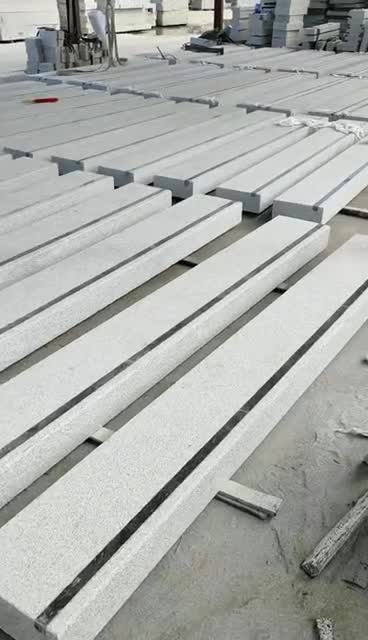 Grey Granite Stone Steps Blocks With Black Strips