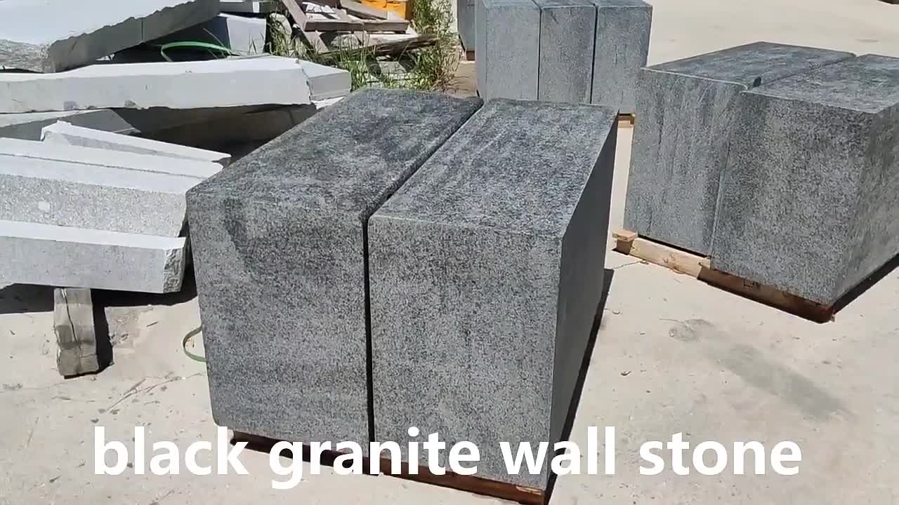Natural Black Granite Masonry Stone Garden Wall