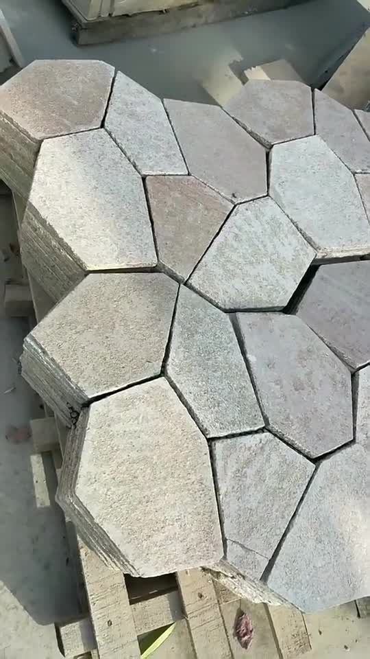 Natural White Quartzite Random Flagstone Pavers Floor Tiles