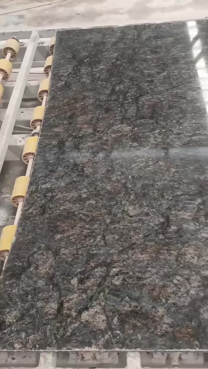 Platinum Granite Slabs Black Gold Diamond Stone Tile