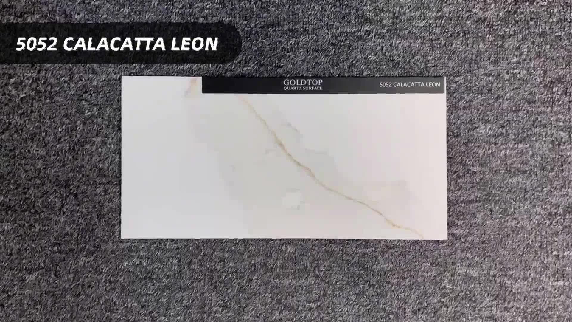 5052 Calacatta Leon Engineered Quartz Slab Quartz Tiles