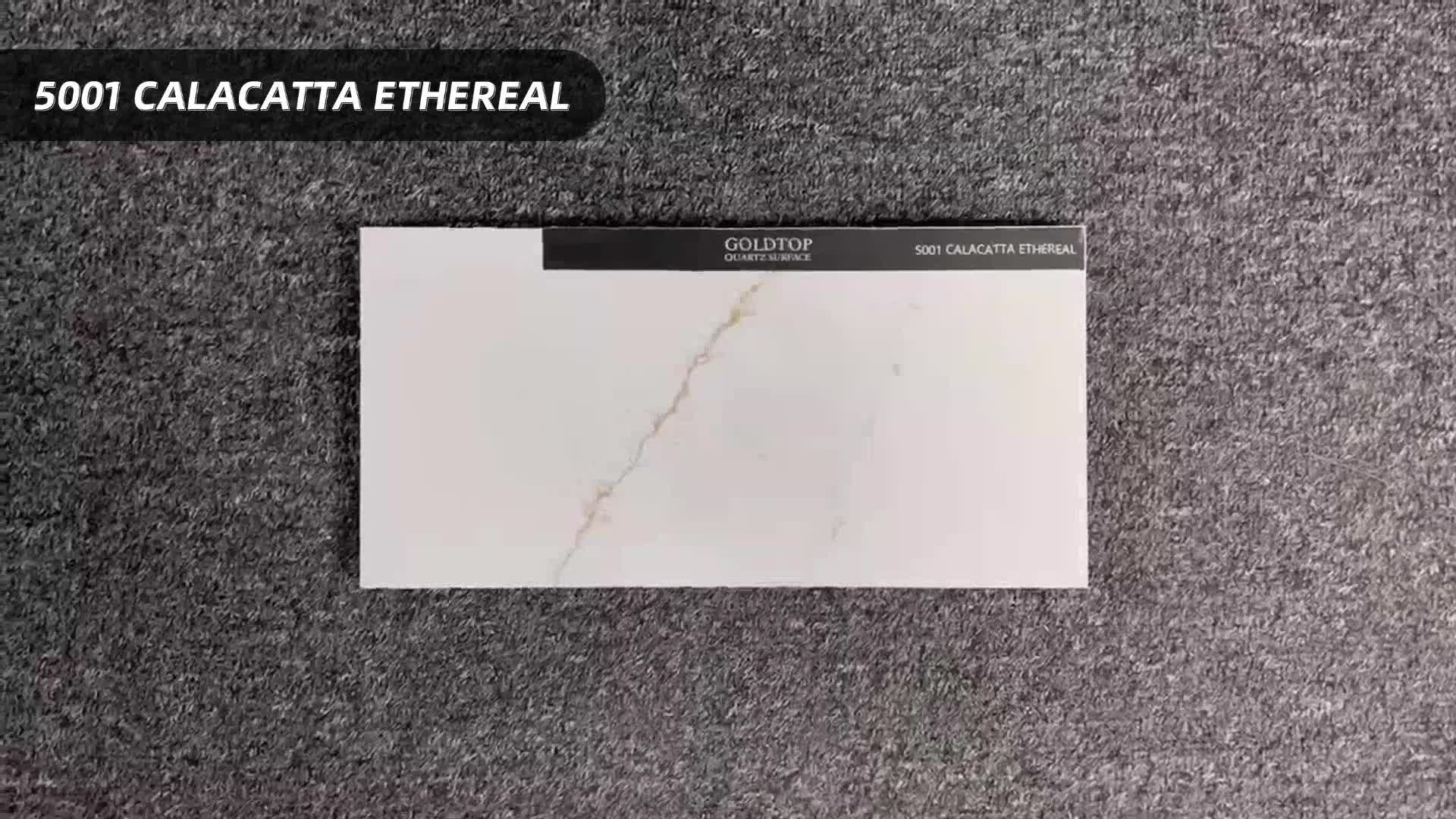 Goldtop Calacatta 5001 Calacatta Ethereal Quartz Bath Tops