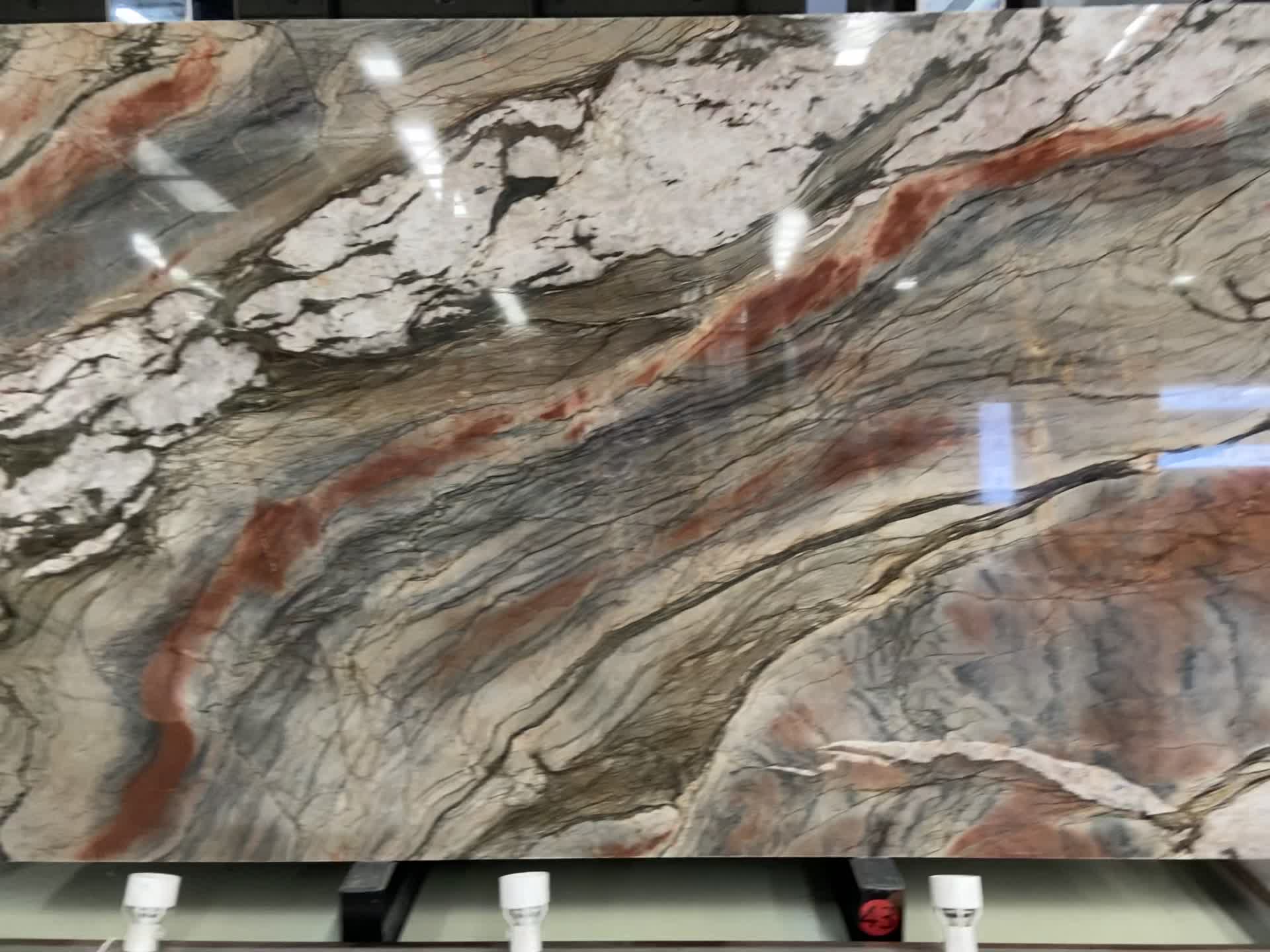 Explosion Rouge Quartzite Slabs