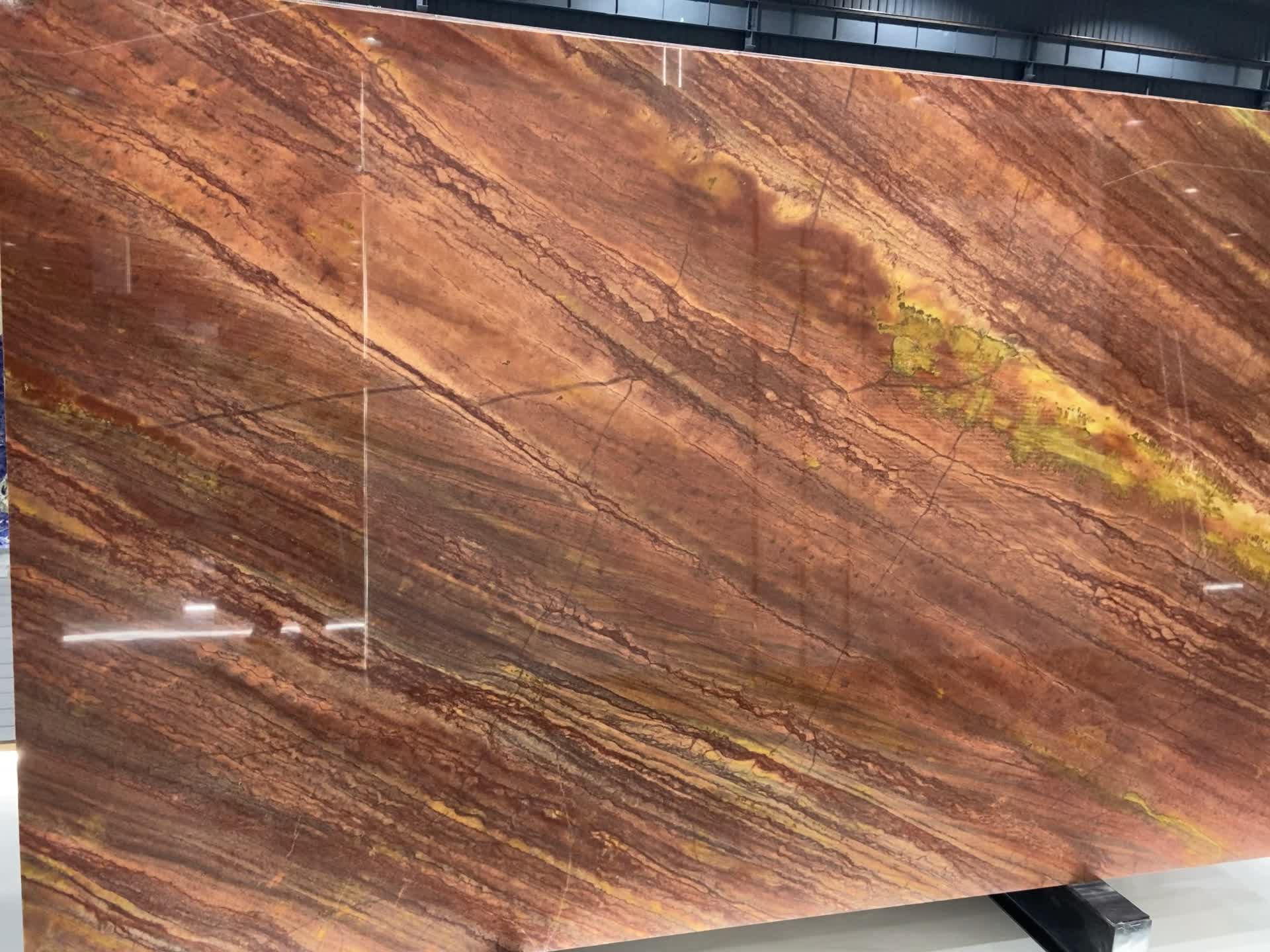 Mirage Red Quartzite Slabs For Wall Decor