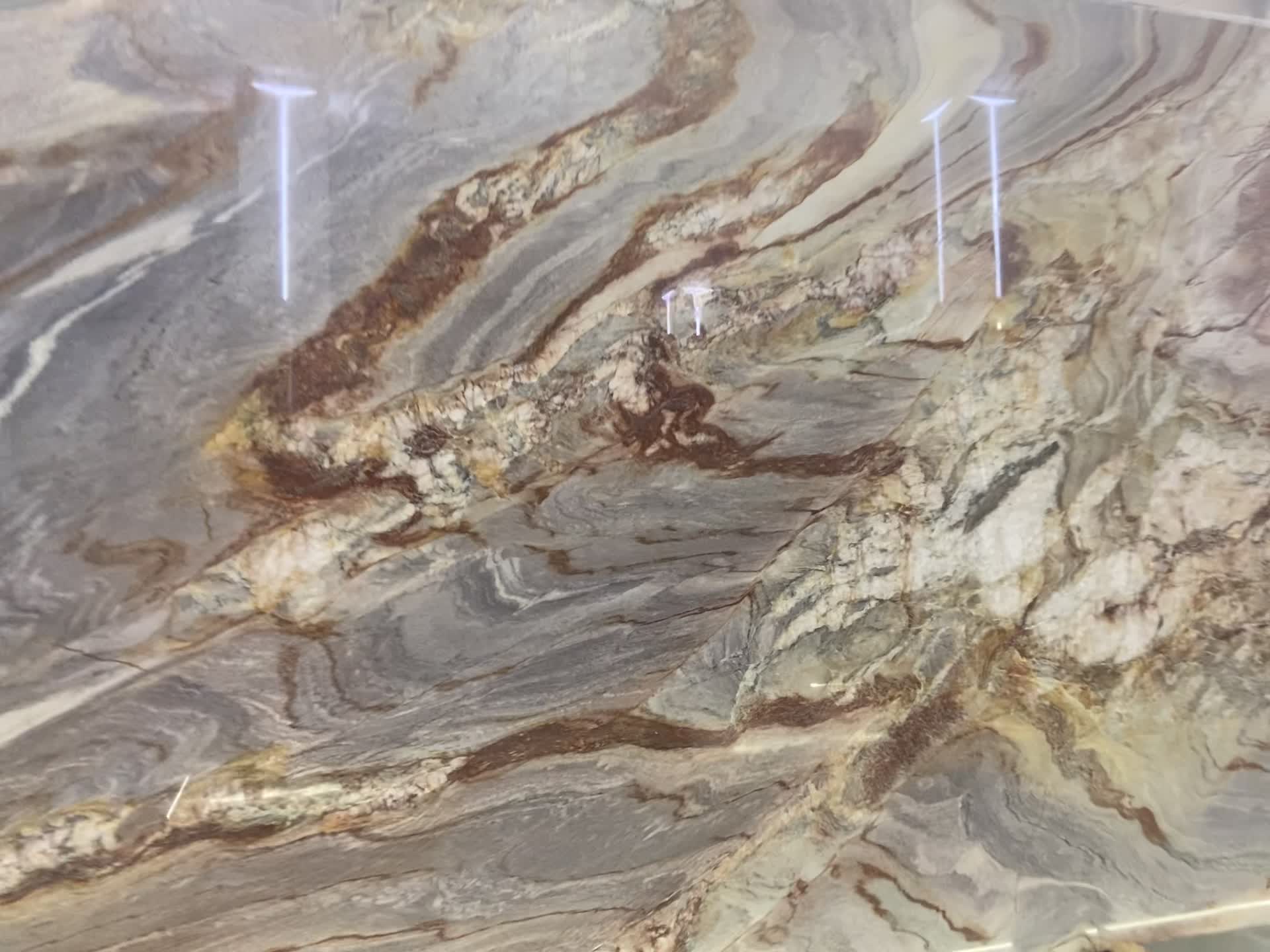 Rainbow Impression Quartzite Slabs Polished Surface