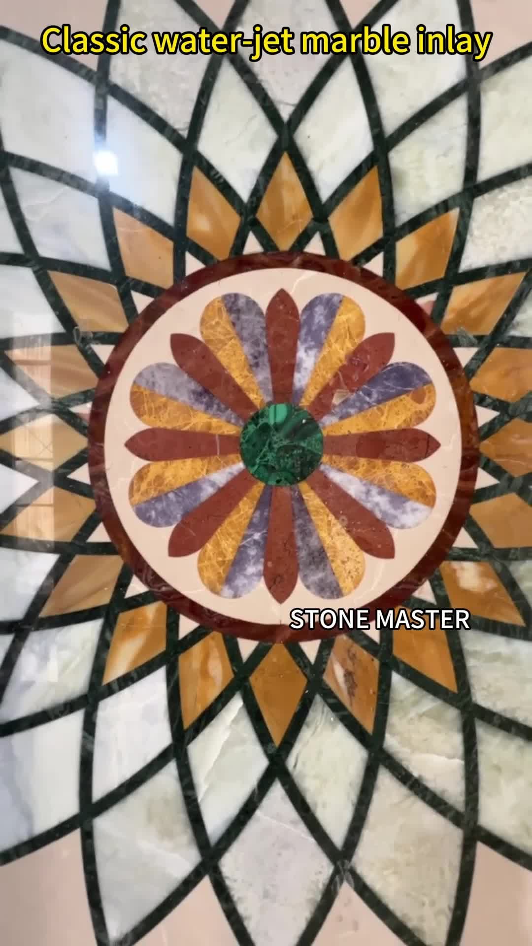 Marble Inlay Waterjet Stone Medallion Floor Classic Luxury